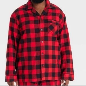 WONDERLAND Red and Black Plaid Men's Pajama Top